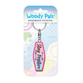 Stay positive wooden keyring