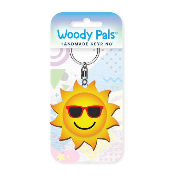 Sun wooden keyring
