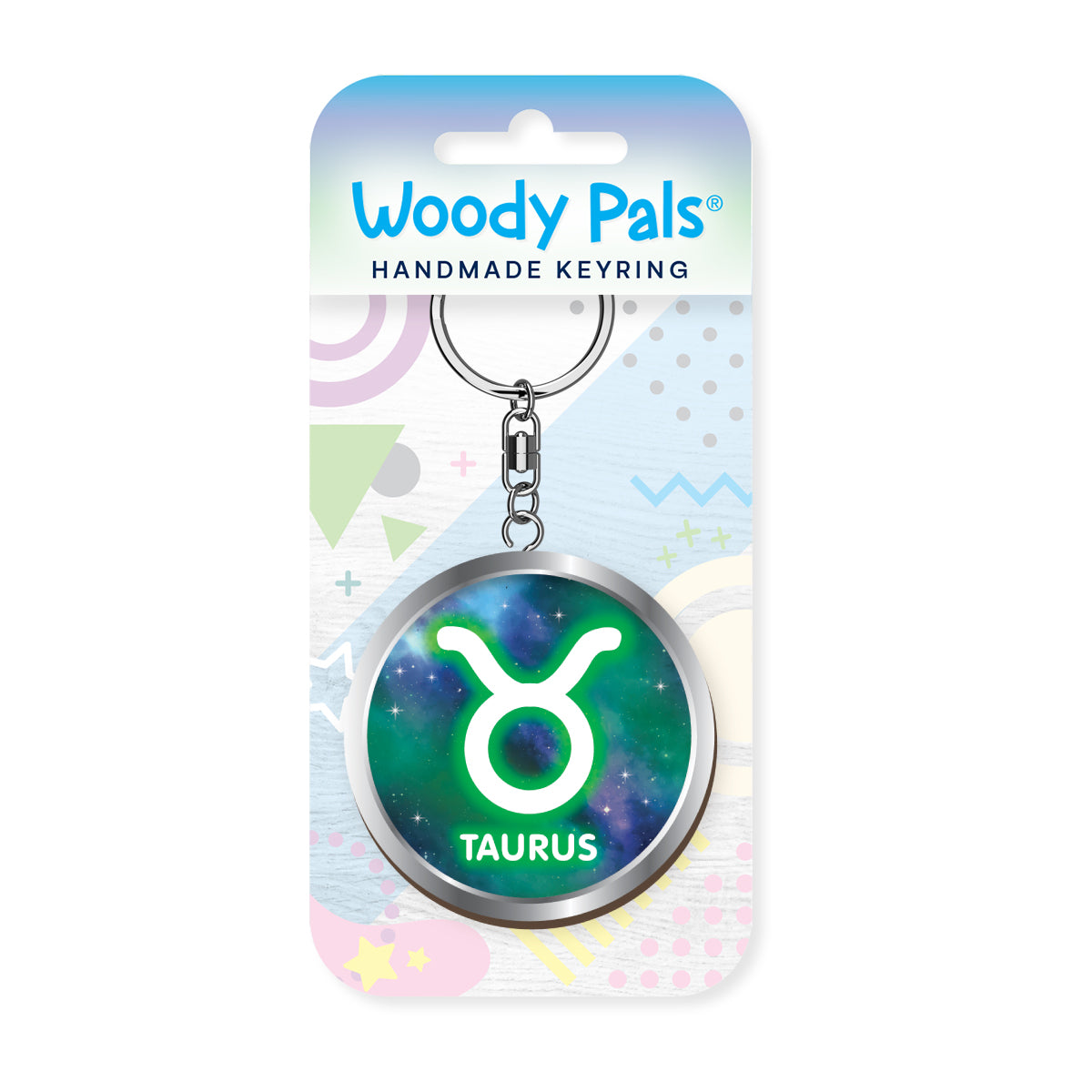 Starsign Taurus wooden keyring