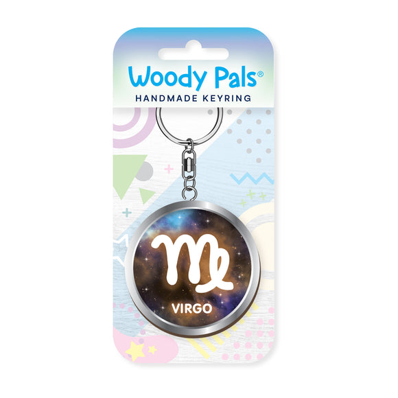 Starsign Virgo wooden keyring
