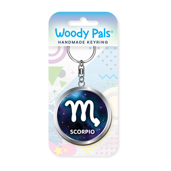 Starsign Scorpio wooden keyring