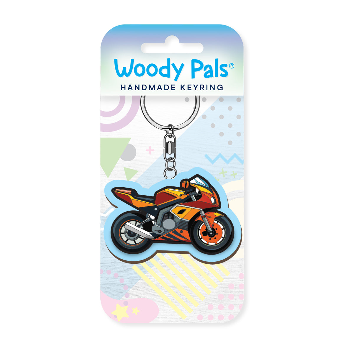 Motorcycle wooden keyring
