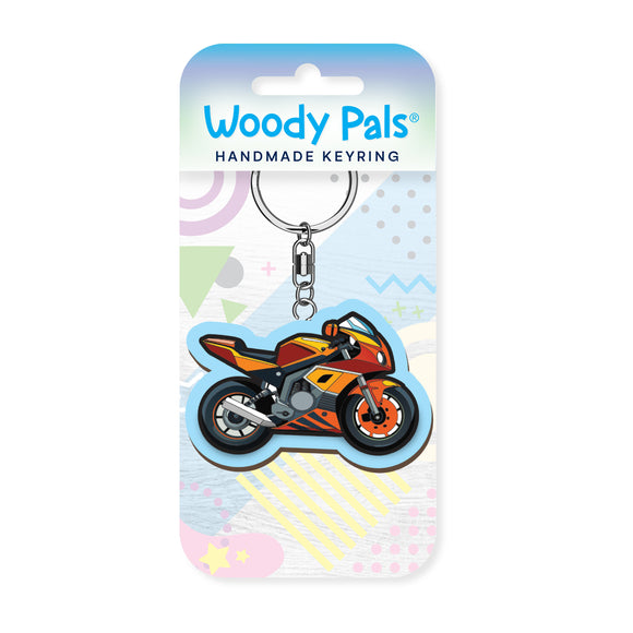 Motorcycle wooden keyring
