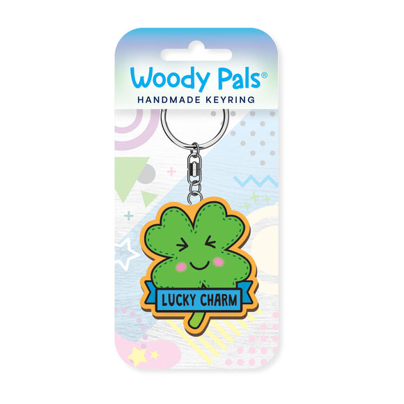 Lucky charm wooden keyring