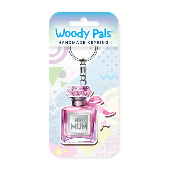 No 1 Mum wooden keyring