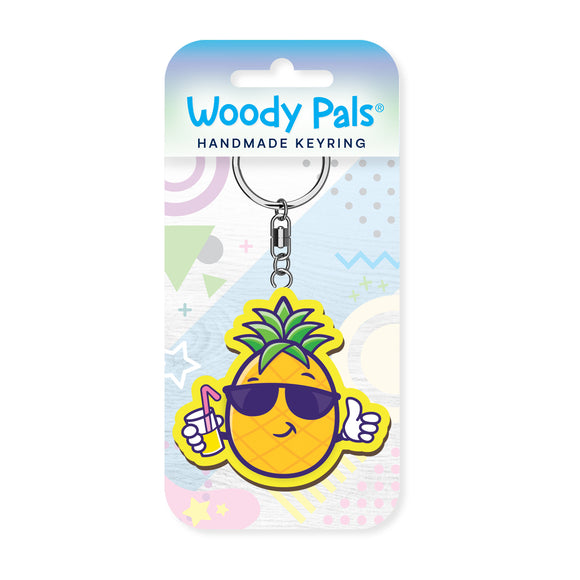 Pineapple wooden keyring