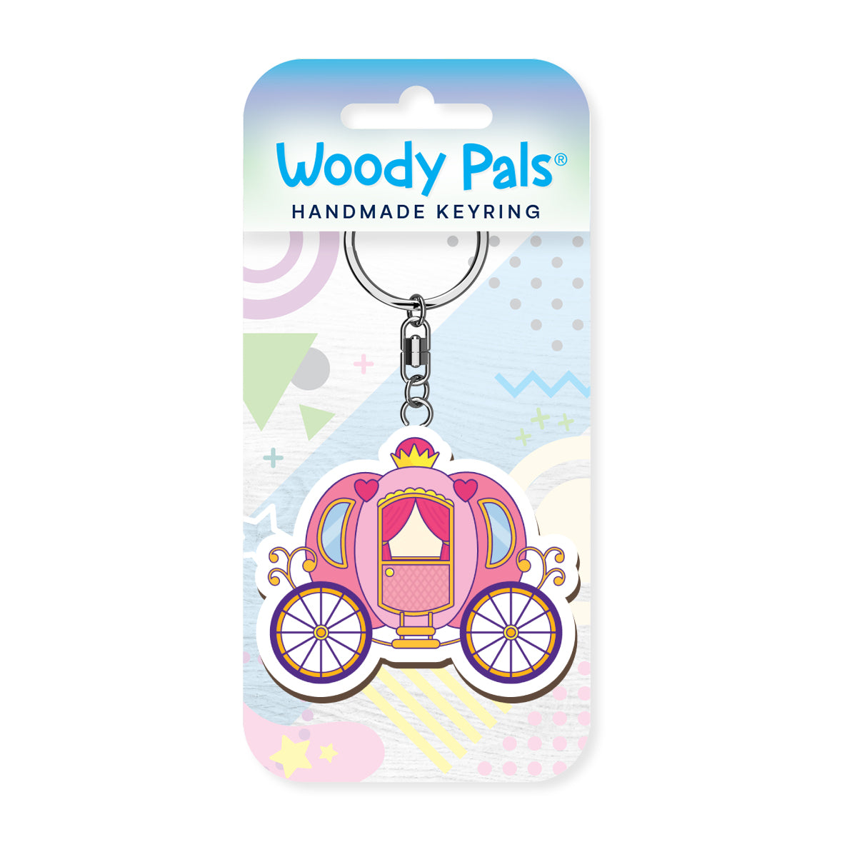Princess carriage wooden keyring