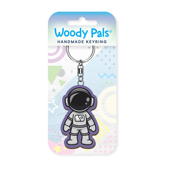 Astronaut wooden keyring