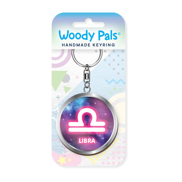 Starsign Libra wooden keyring