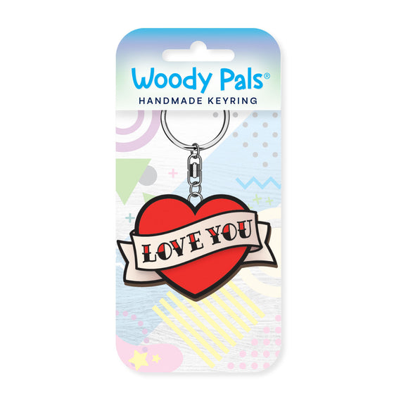 Love you wooden keyring