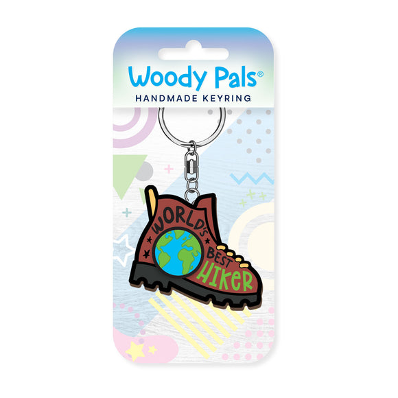 Hiker…wooden keyring