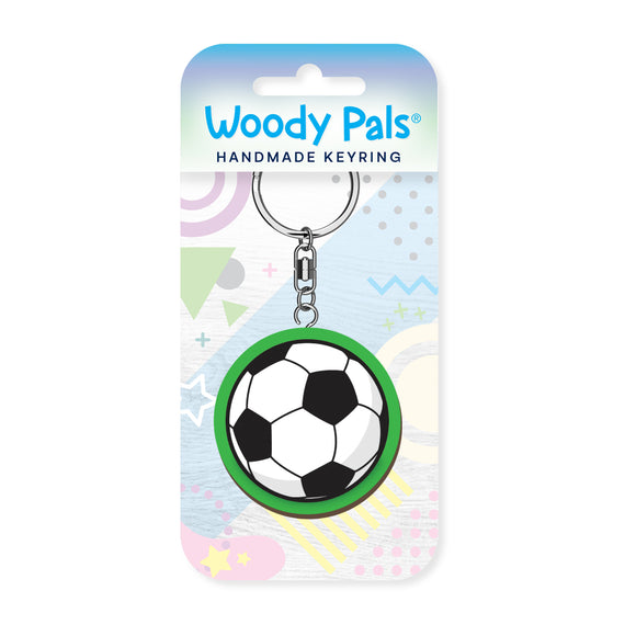 Football….wooden keyring