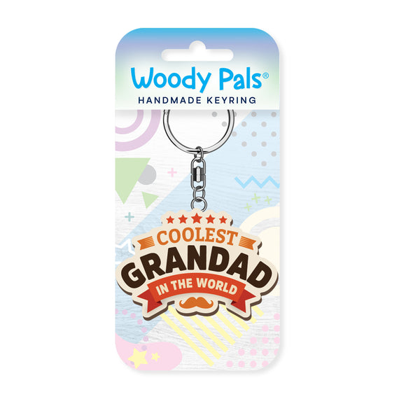 Coolest grandad wooden keyring