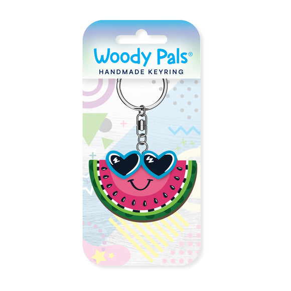 Cool melon wooden keyring