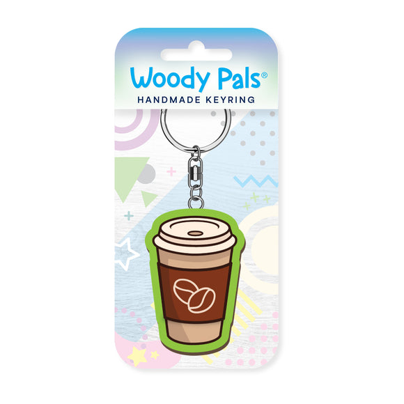 Coffee wooden keyring