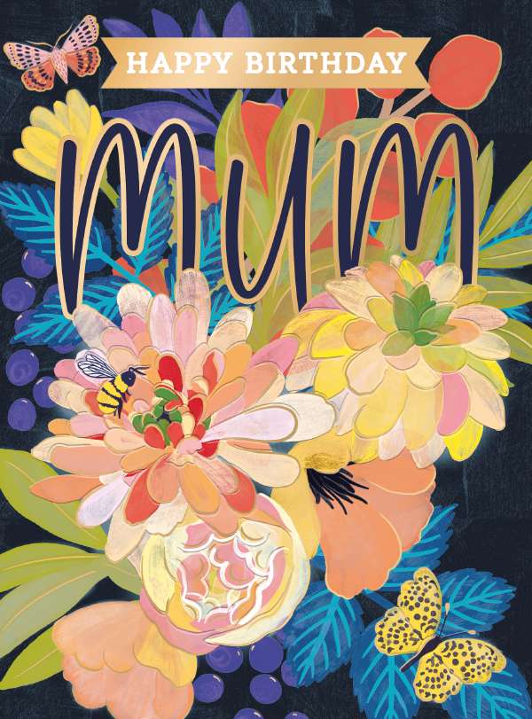 Mum, tropical bloom -Birthday card