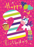 2nd birthday card pink