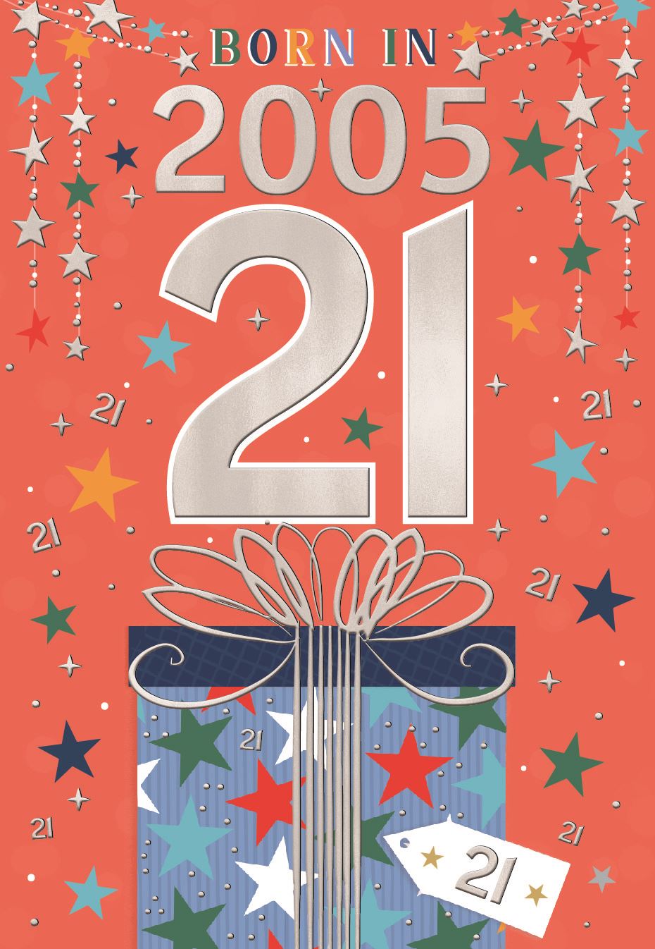 Born in 2005 (male) -  21st birthday card
