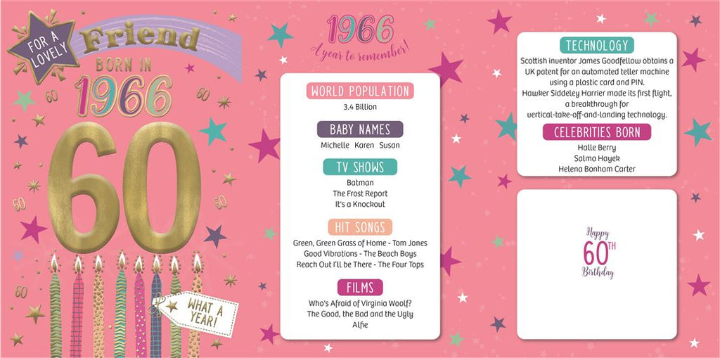 Friend, Born in 1966 (female) -  60th birthday card