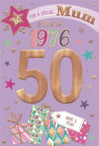 Mum born  in 1976 - 50th birthday card