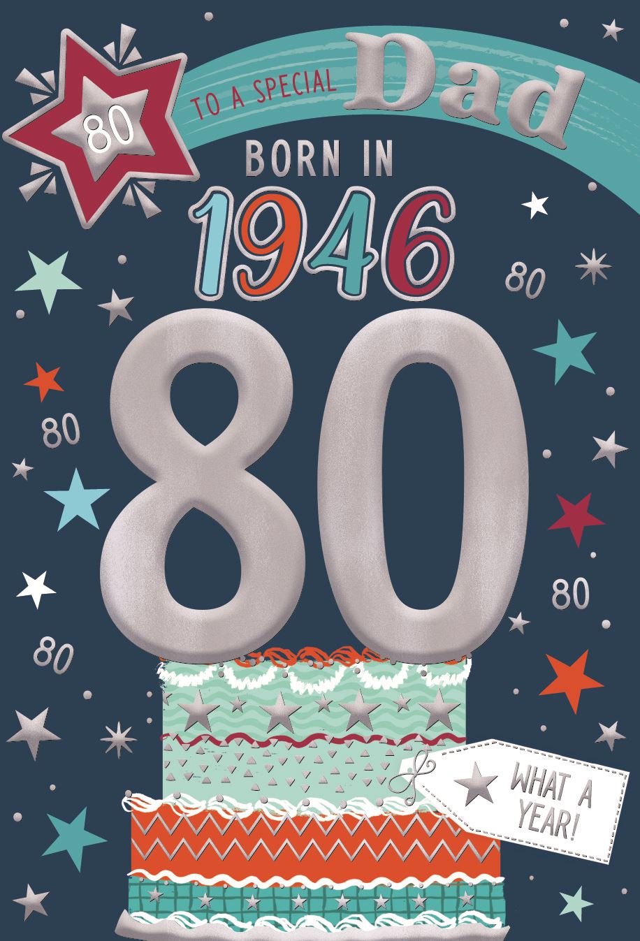Dad, Born in 1946 - 80th birthday card