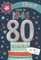 Dad, Born in 1946 - 80th birthday card