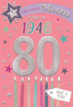 Mum, born in 1946- 80th birthday card