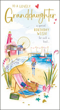 Granddaughter, beach Birthday card - Jonny Javelin