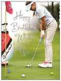 Female golfer - Jonny Javelin birthday card