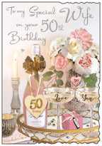 Special Wife on Your 50th  Birthday - Jonny Javelin cards