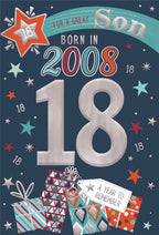 Son, Born in 2008 - 18th birthday card