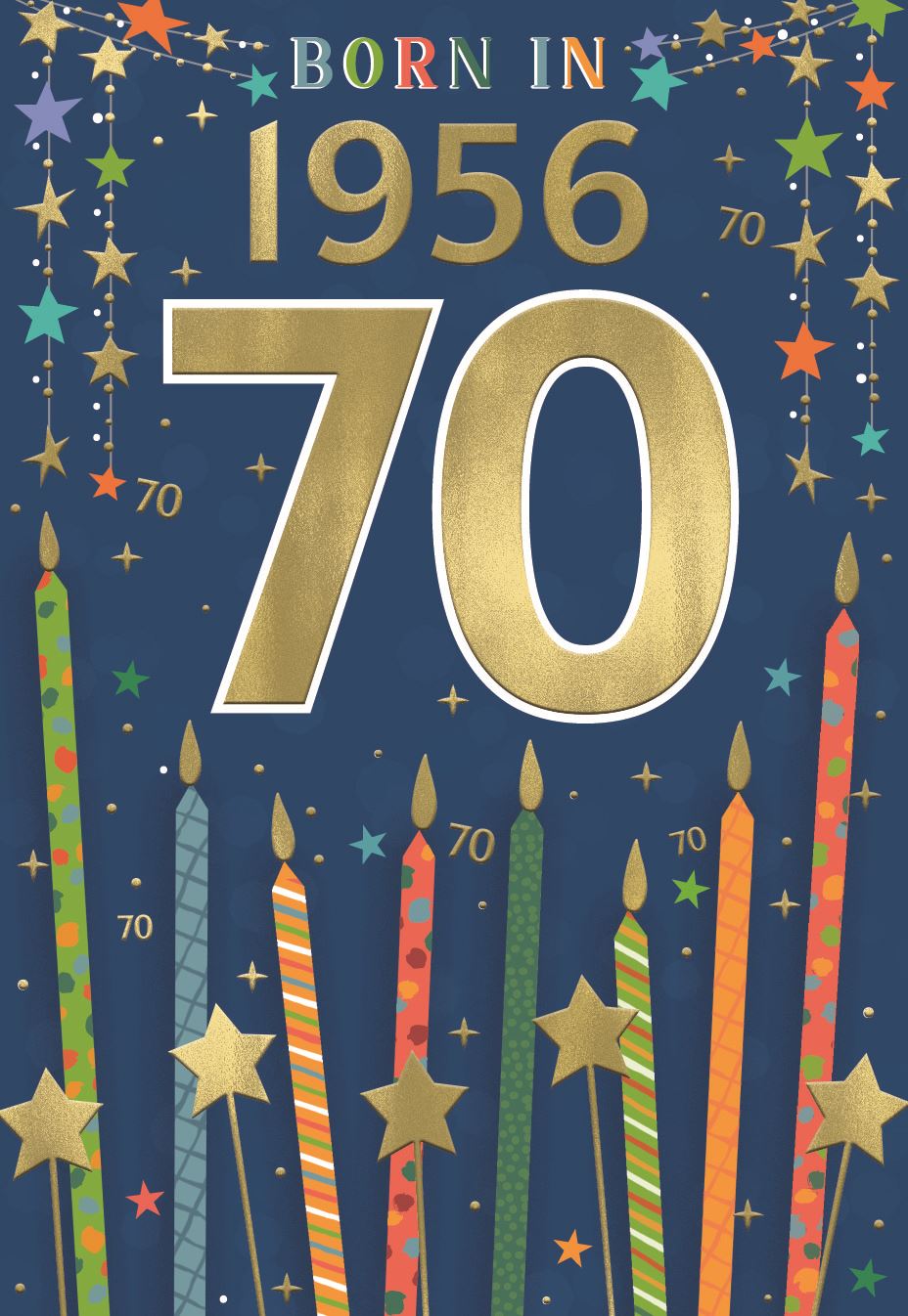 Born in 1956 (male) - 70th birthday card