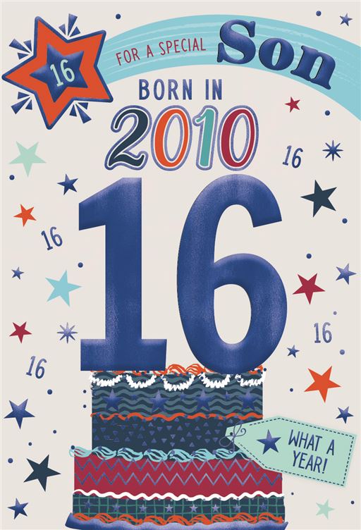 Son, Born in 2010 - 16th birthday card