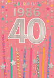 Born in 1986 - 40th birthday card