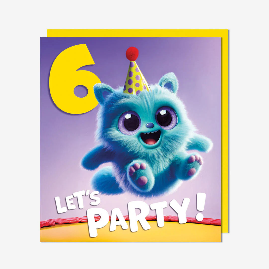 6 Let's Party Monster birthday card
