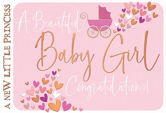 Beautiful Baby Girl - new baby card
