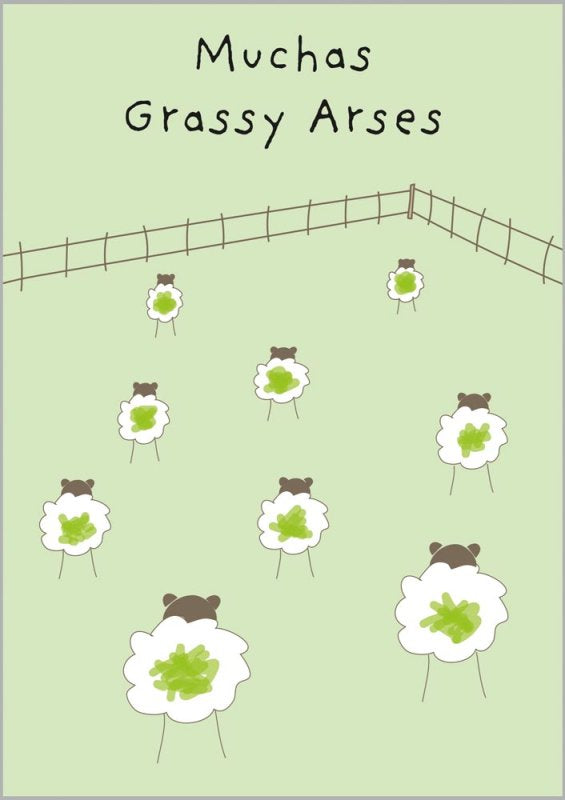 Muchas Grassy Arses - Blank Card