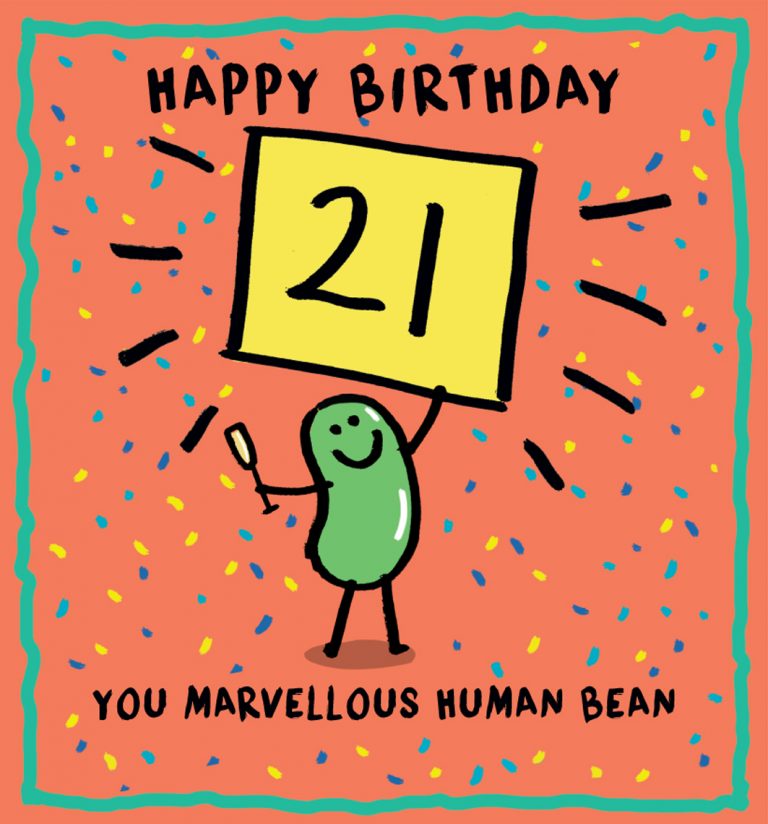 Human bean - 21st birthday card
