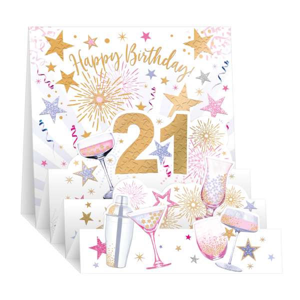 21st Cocktails  pop up card