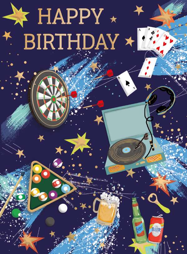 Pub games - birthday card