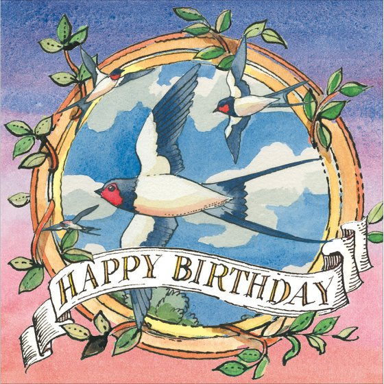 The swallow Birthday card