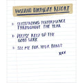 Husband birthday report card