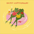 Frogs on a lily pad - anniversary card