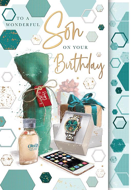 Wonderful Son on Your Birthday- large card