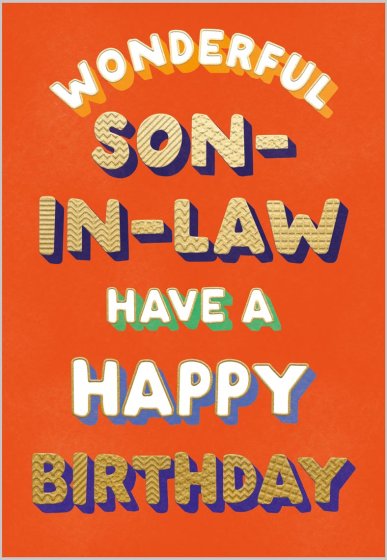 Wonderful Son-in-law  birthday card