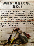 Man Rules ….....- Cowshed birthday card