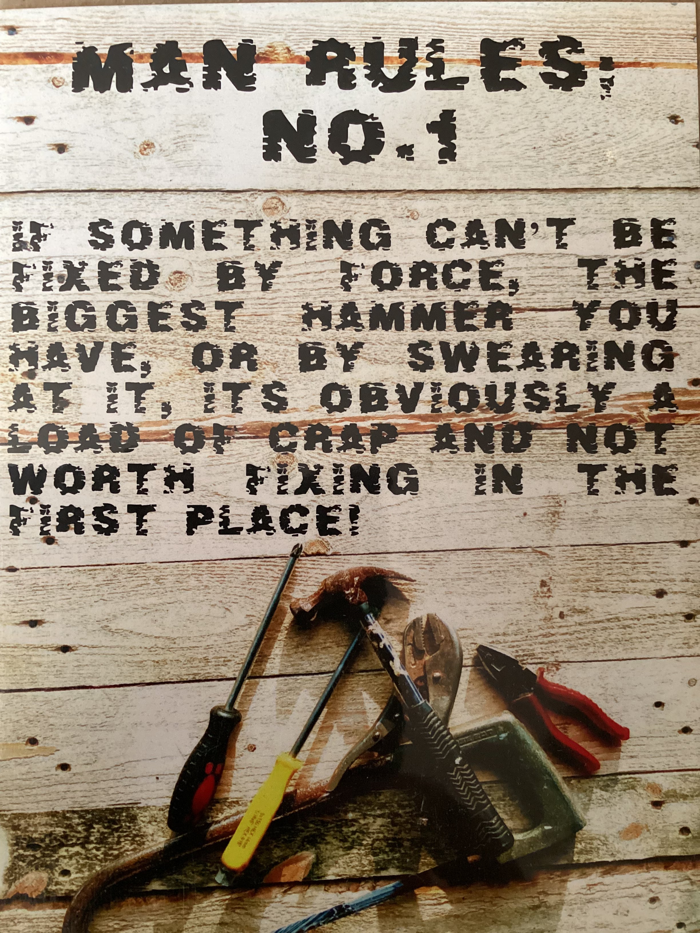 Man Rules ….....- Cowshed birthday card