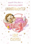 Thank you for a  Granddaughter - Hartley the Hedgehog card