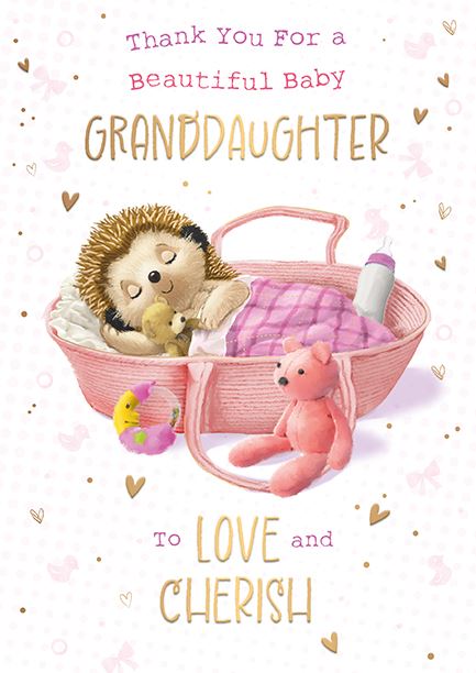 Thank you for a  Granddaughter - Hartley the Hedgehog card