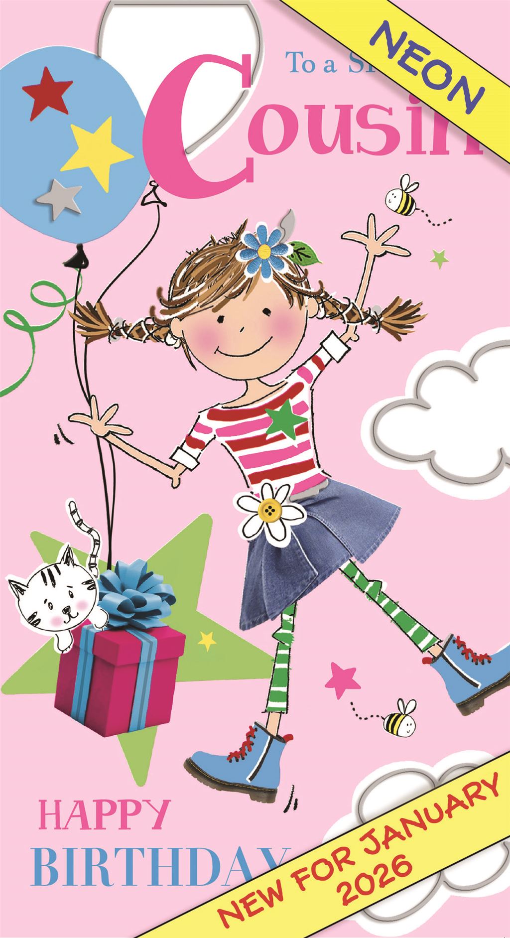 Cousin  on your Birthday  (female)- Jonny Javelin card